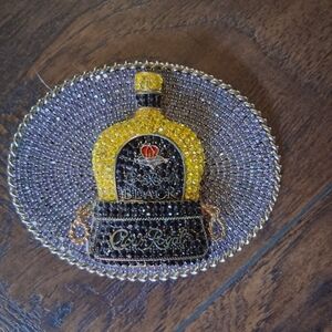 Yellow and Black Beaded Brooch